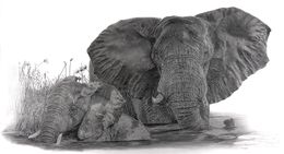 Zeichnungen, Eléphants, François Gruson