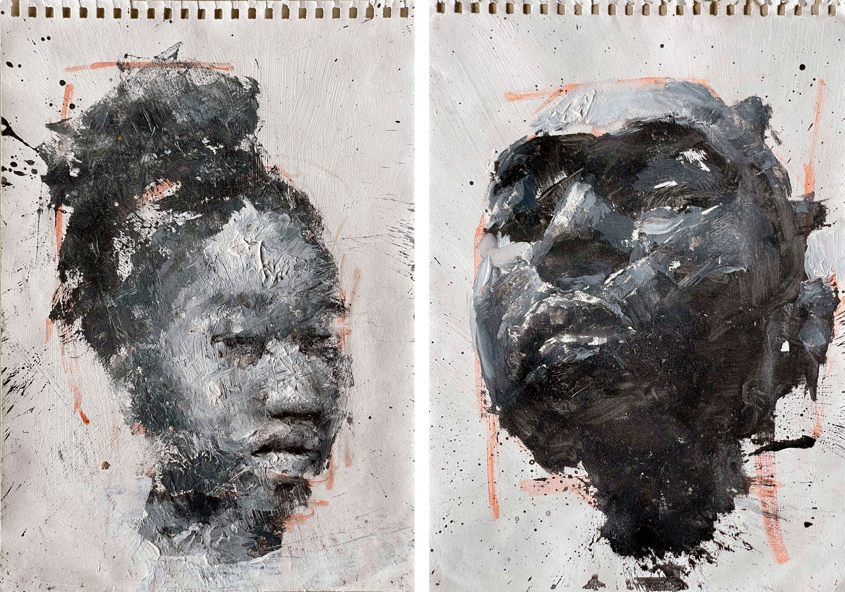 Luigi Christopher Veggetti Kanku, Portrait #13 and #3, Diptych Luigi Christopher Veggetti Kanku, Portrait #13 and #3, Diptych