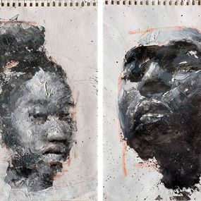Peinture, Portrait #13 and #3, Diptych, Luigi Christopher Veggetti Kanku