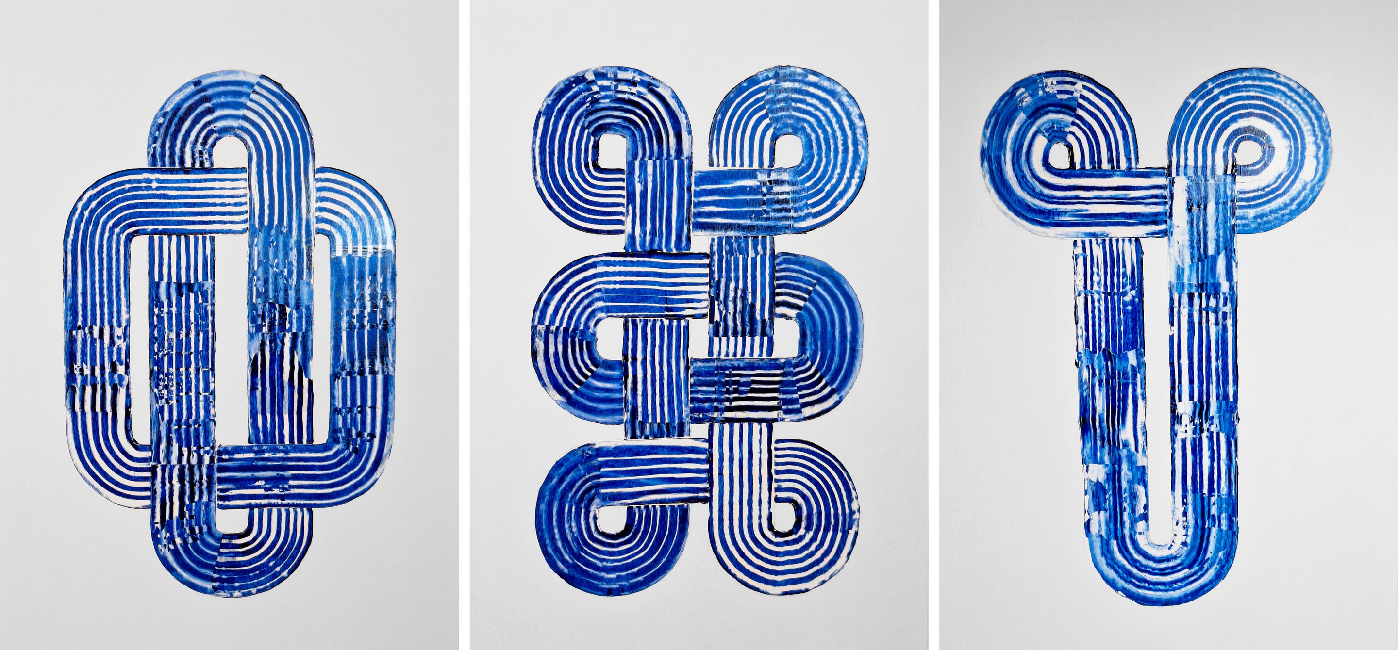 Almo, Prussian Blue Movement #4, #1 and #2, Triptych Almo, Prussian Blue Movement #4, #1 and #2, Triptych