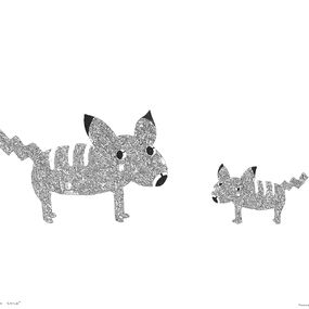 Fine Art Drawings, Denki Inu with Child, Tanner Rhines