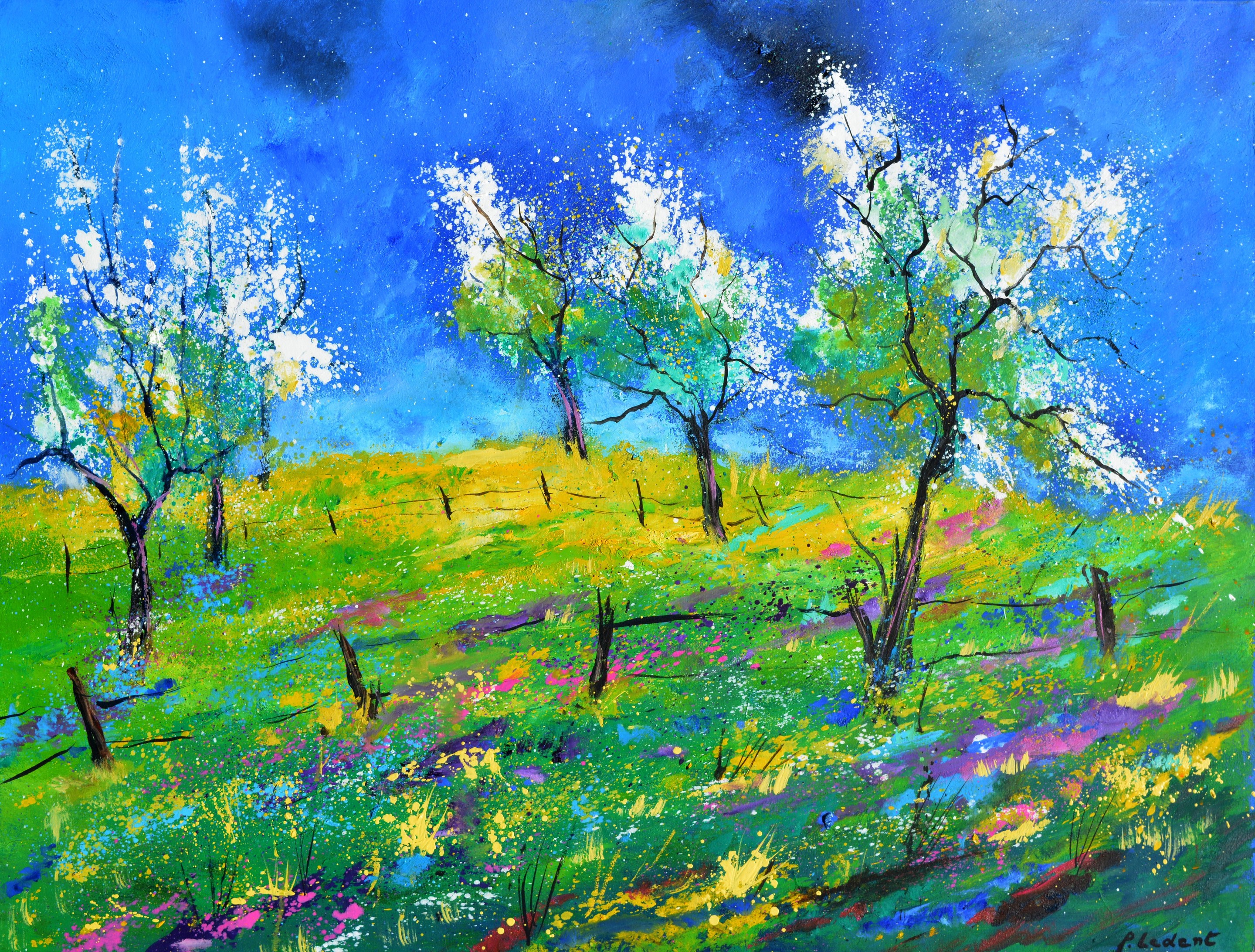 Pol Ledent, Orchard in spring Pol Ledent, Orchard in spring