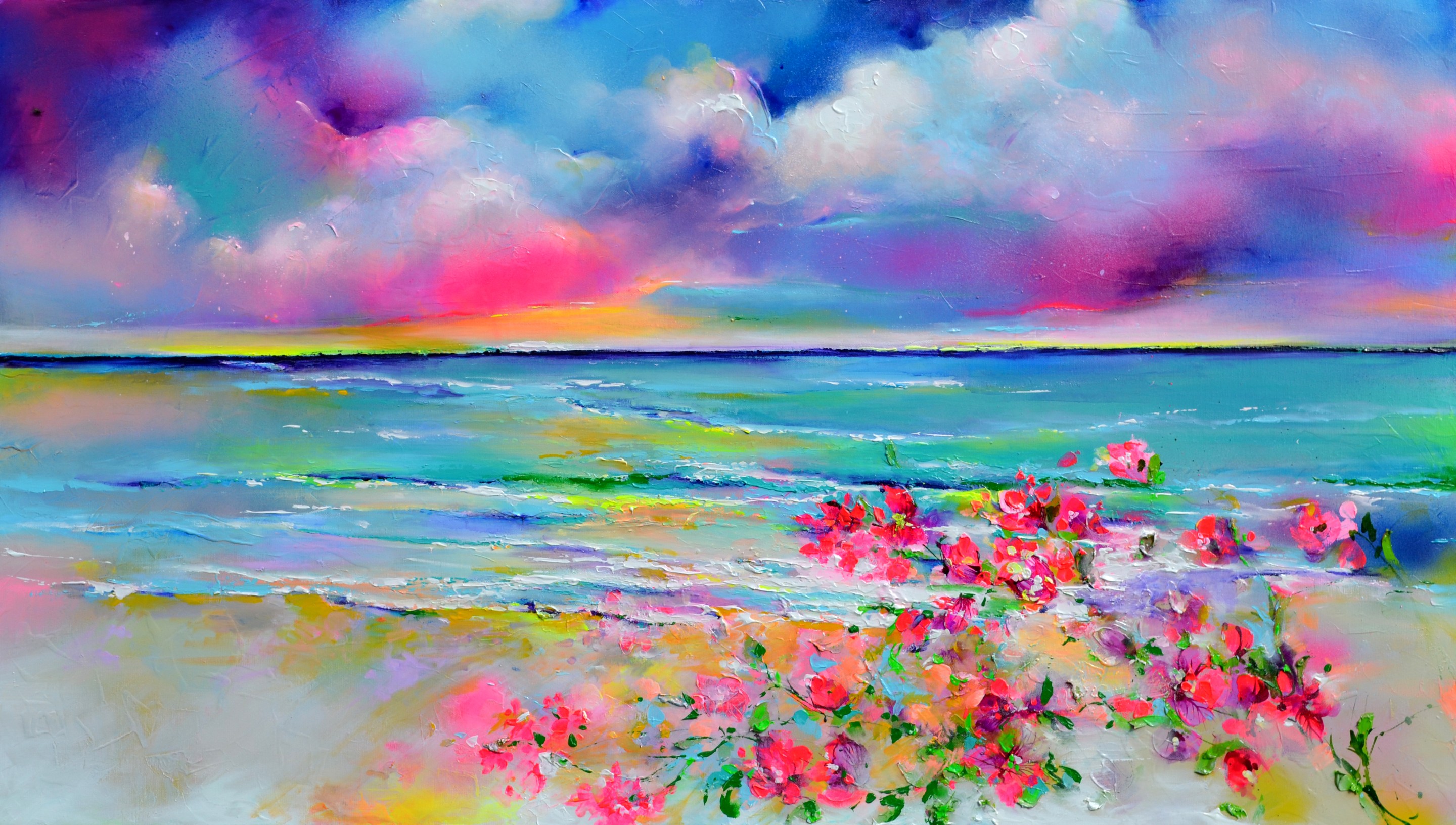 Soos Roxana, New Horizon 182 - Ocean and Bougainvillea Soos Roxana, New Horizon 182 - Ocean and Bougainvillea