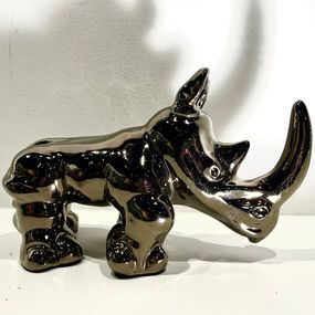 Sculpture, Mini Rhino Métal, Gite