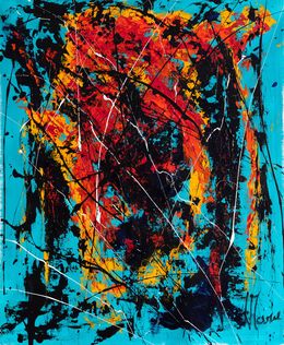 Gemälde, Création abstraite L088. Couleurs vives et mouvements dynamiques, Jean-Jacques Marie