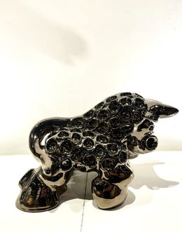 Sculpture, Taureau alvéolé brillant, Gite