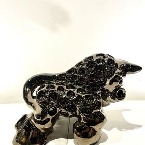 Sculpture, Taureau alvéolé brillant, Gite
