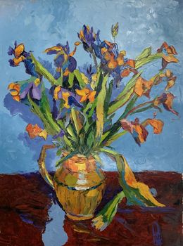Peinture, Irises. Flowers. Inspired by Van Gogh.#4, Schagen Vita