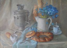 Gemälde, Still life with cornflowers, Mishurovsky Victor