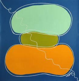 Gemälde, Zen Minimalism. Colorful Earthly Stonescape, Vafa Majidli