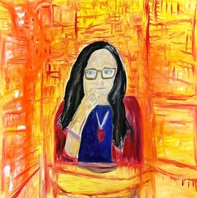 Painting, Autoportrait à 45 ans, Muriel Deumie