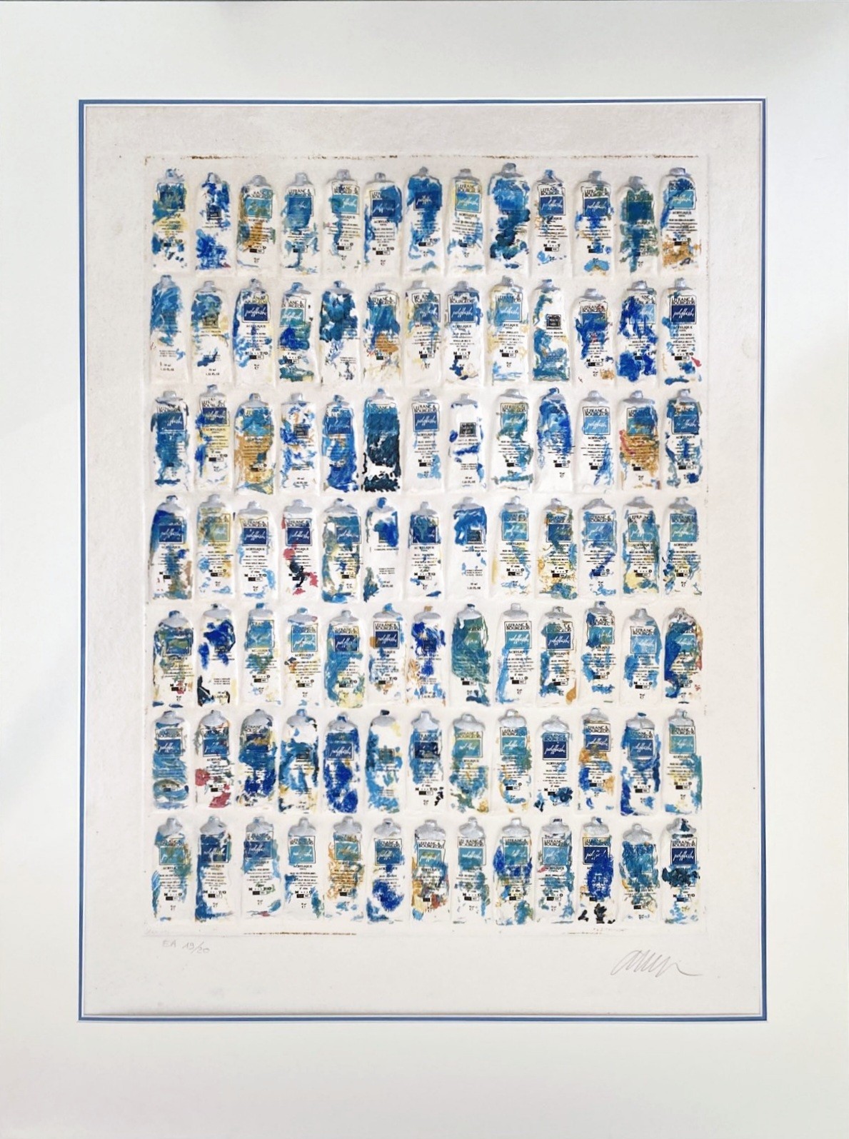 Arman, Tubes bleues Arman, Tubes bleues