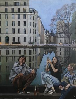 Painting, Canal Saint-Martin, Ivan Afronskiy