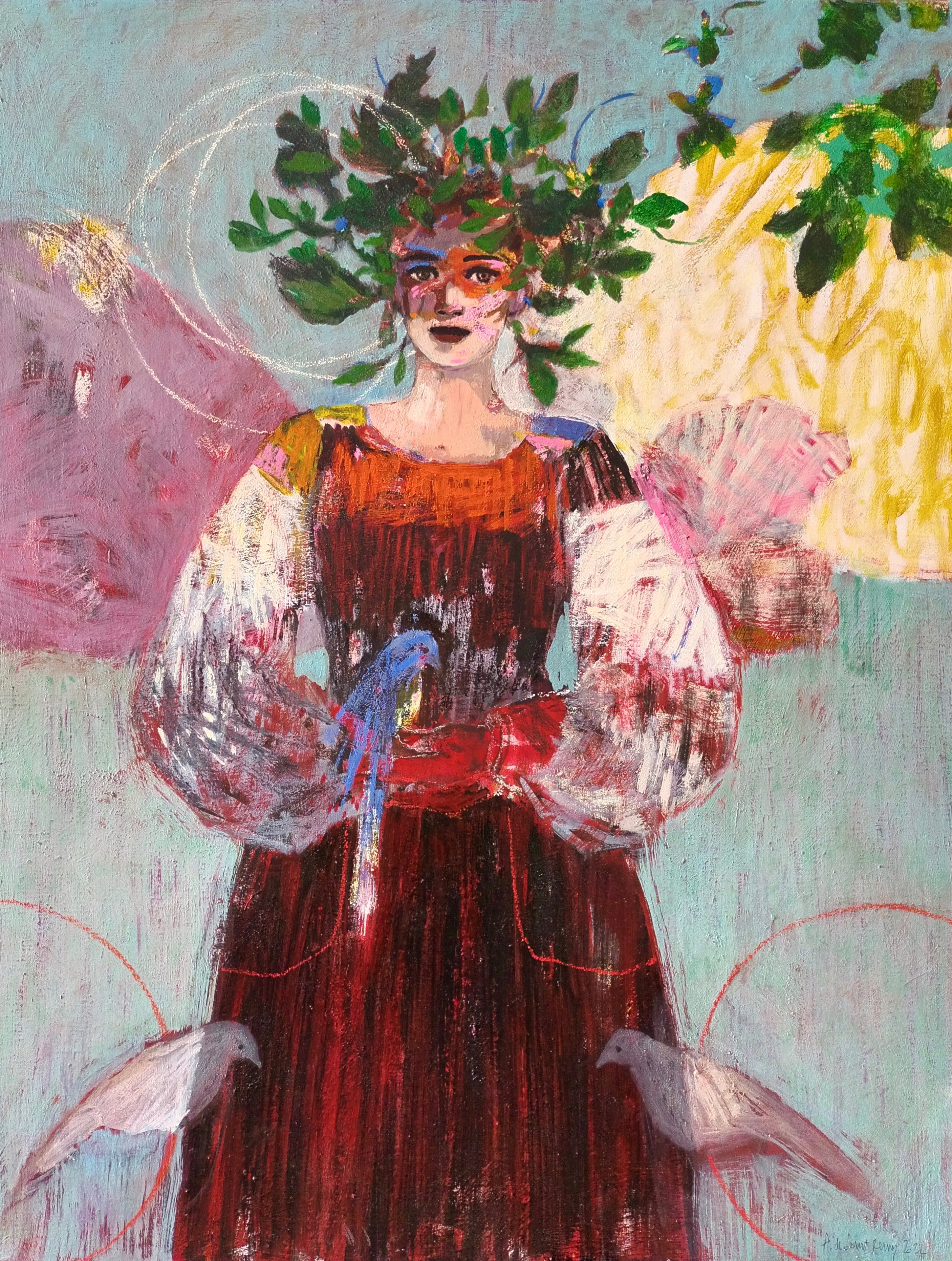 Albane de Saint Remy, Fille, cerceaux, oiseaux Albane de Saint Remy, Fille, cerceaux, oiseaux