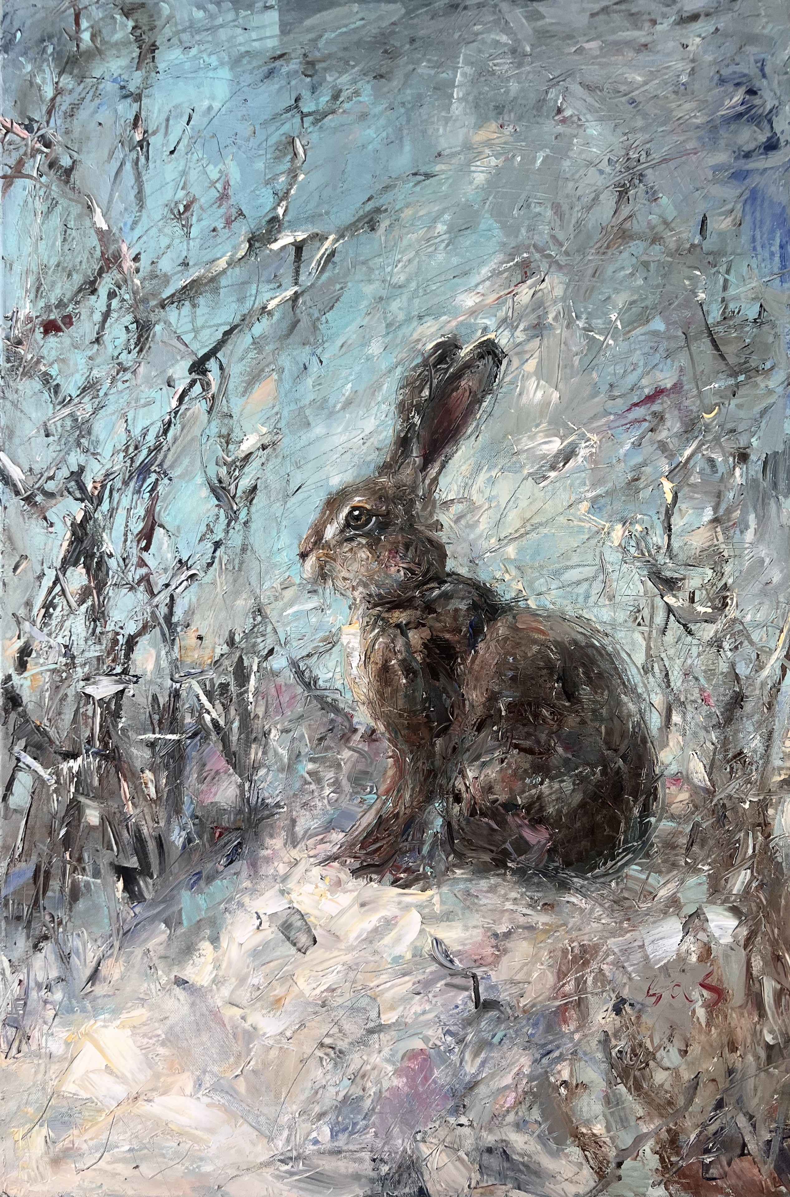Liubou Sas, Hare in the snow Liubou Sas, Hare in the snow