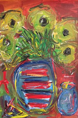 Painting, Vase of vibrant sunflowers, Natalya Mougenot