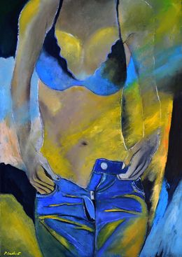 Gemälde, Girl in jeans, Pol Ledent