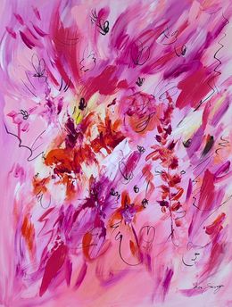 Gemälde, Pink flow, Âme Sauvage