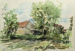 Painting, Moulin sur l'Indre, François Chauvet