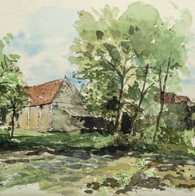 Painting, Moulin sur l'Indre, François Chauvet