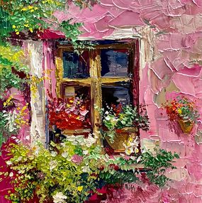 Gemälde, Blossoms by the Window, Vahe Bagumyan