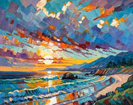 Gemälde, Glimmering Waves, Katharina Husslein