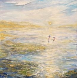 Gemälde, Ensemble sur la plage, Christine Desplanque