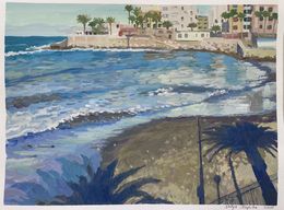 Gemälde, Shadows on the beach, Nadezda Stupina