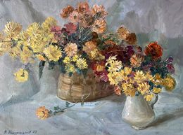 Painting, Chrysanthemums on the table, Mishurovsky Victor