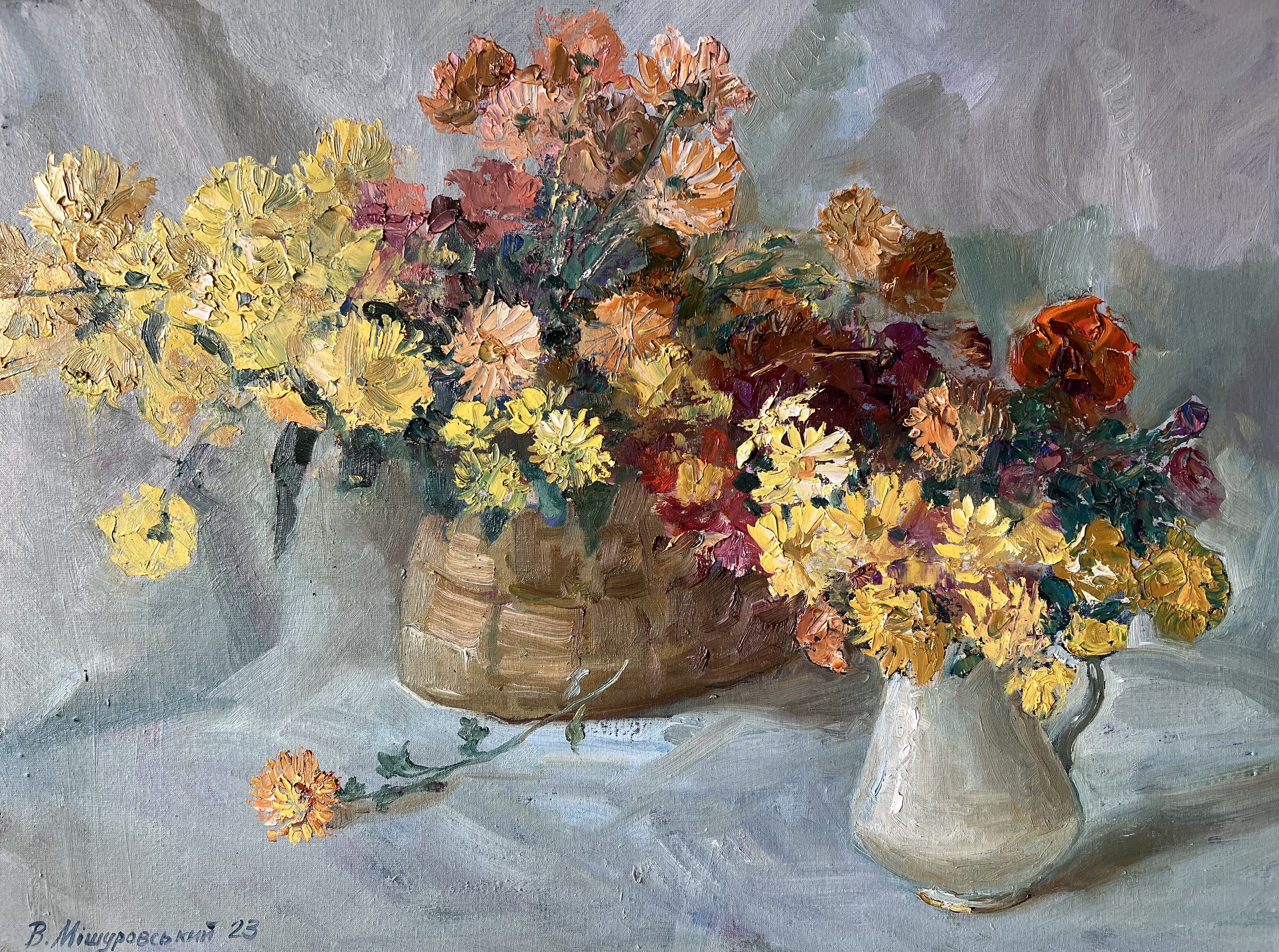 Mishurovsky Victor, Chrysanthemums on the table Mishurovsky Victor, Chrysanthemums on the table