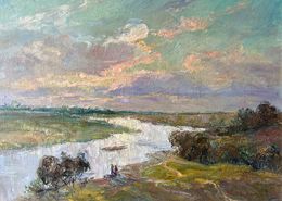 Gemälde, Evening on the slopes of summer, Mishurovsky Victor