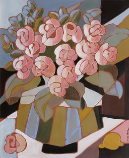 Gemälde, Bouquet et citron - Série Esprit art nouveau, Sophie Gardin