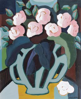 Gemälde, Bouquet rose - Série Esprit art nouveau, Sophie Gardin