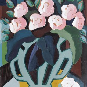 Peinture, Bouquet rose - Série Esprit art nouveau, Sophie Gardin