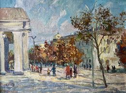 Painting, Autumn near the theater, Mishurovsky Victor