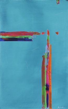 Peinture, Kairos Entre Ciel et Flamme série Intersection chromatique, Alain Bulle