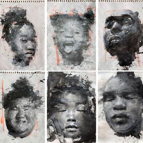 Gemälde, Set of 6 Portrait. From the Portraits series, Luigi Christopher Veggetti Kanku