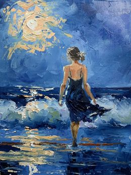 Peinture, Moon night by the sea, Schagen Vita