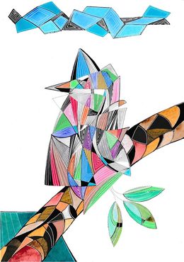 Painting, Comme un oiseau sur sa branche, Arnaud Dromigny