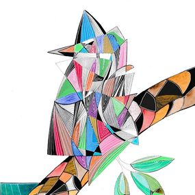 Gemälde, Comme un oiseau sur sa branche, Arnaud Dromigny