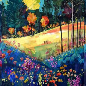 Gemälde, Flowers bloom at noon., Trayko Popov