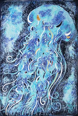 Gemälde, The blue jellyfish, Zianko Vasili