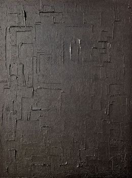 Gemälde, Monochrome noir T-19, Sandrine Hartmann