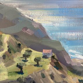 Gemälde, A small house on a cliff, July Kinart (Prykina)