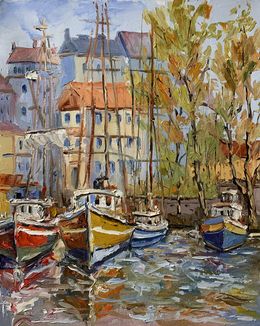 Peinture, Coastal Kaleidoscope of yachts, Schagen Vita