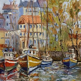 Gemälde, Coastal Kaleidoscope of yachts, Schagen Vita