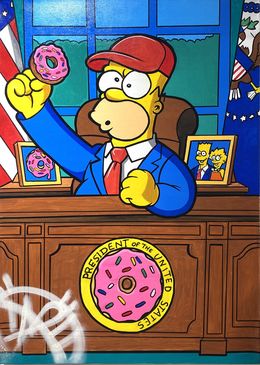 Painting, Donuts Trump, Daru