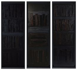 Painting, Triptyque noir en lumiere, Sophie Dumont