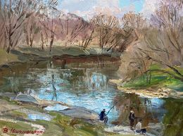 Painting, April on the river, Mishurovsky Victor