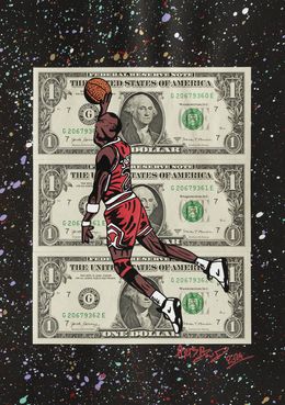 Gemälde, Jordan - série personnage iconique sur billets de 1 dollar, Artsboud